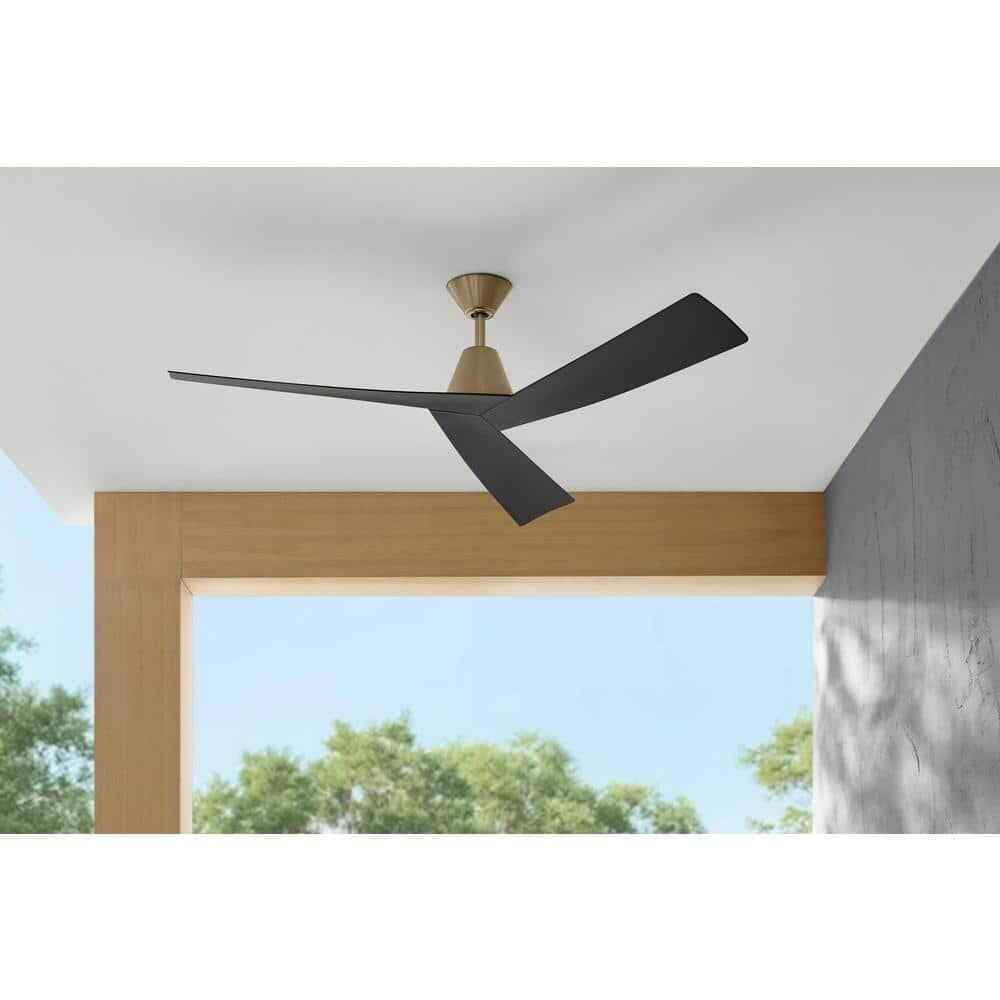 Home Decorators Easton 60 in. Indoor/Outdoor Brushed Gold Ceiling Fan w/ Remote