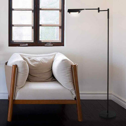 Brightech Leaf 53 in. Black LED Floor Lamp with Adjustable Arm and Shade