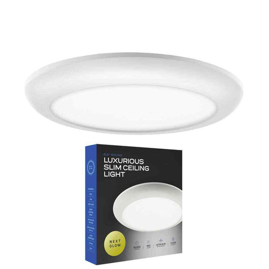 NEXT GLOW Ultra Slim  Edge-Lit 6.5 in. White 4000K LED Ceiling Light 1-Pack