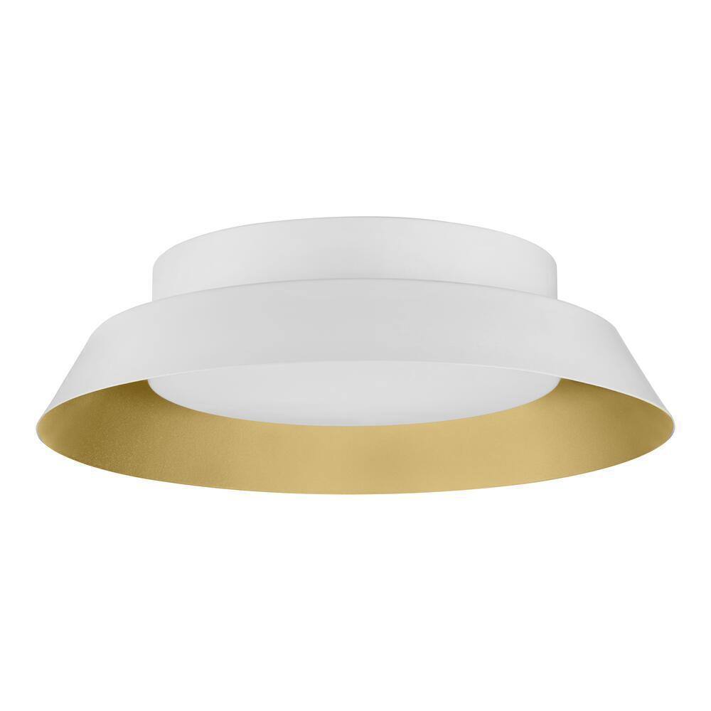 Home Decorators Collection Delaney 13 in. White LED Flush Mount DSHD19548F