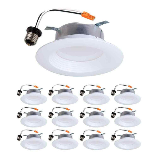 HALO LTE 4 in. LED Recessed Trim 3000K Housing Required New Construction 12-Pack
