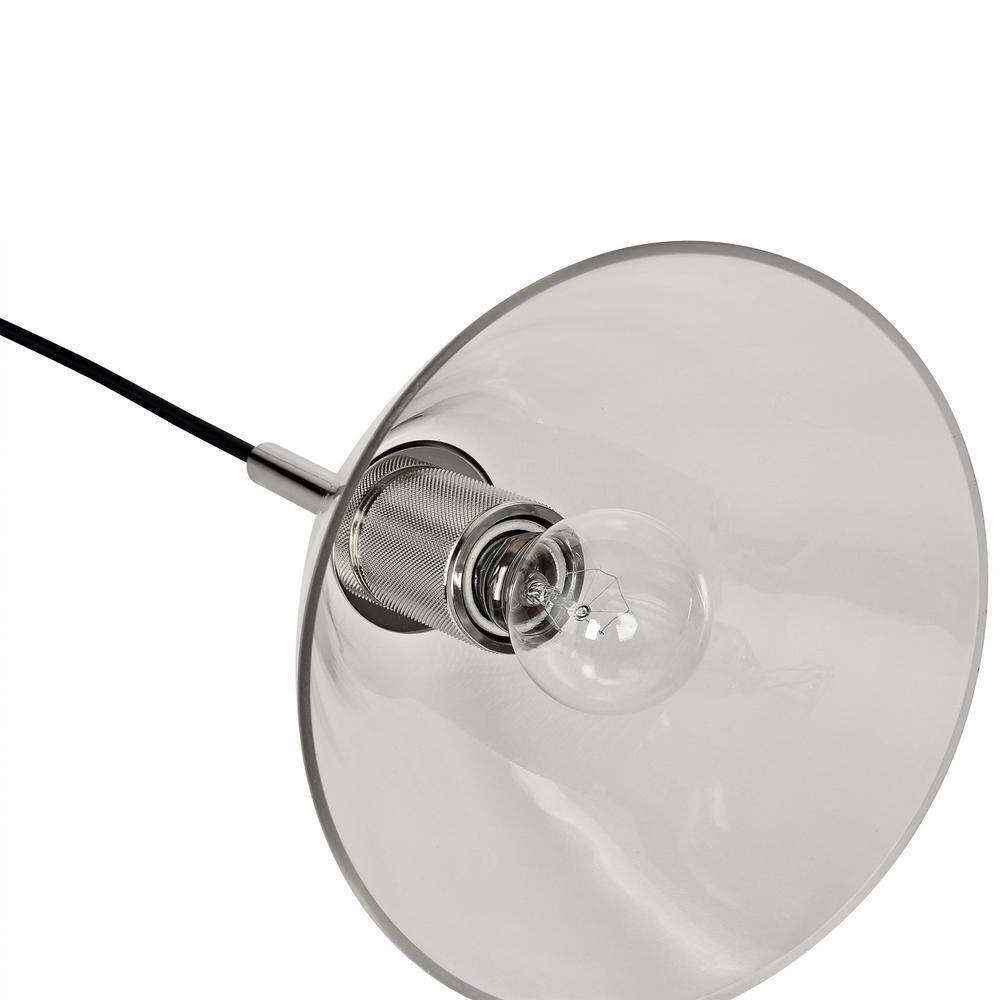 Decor Living 1-Light Brushed Nickel Mini Pendant with Glass Cone Shade