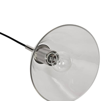 Decor Living 1-Light Brushed Nickel Mini Pendant with Glass Cone Shade