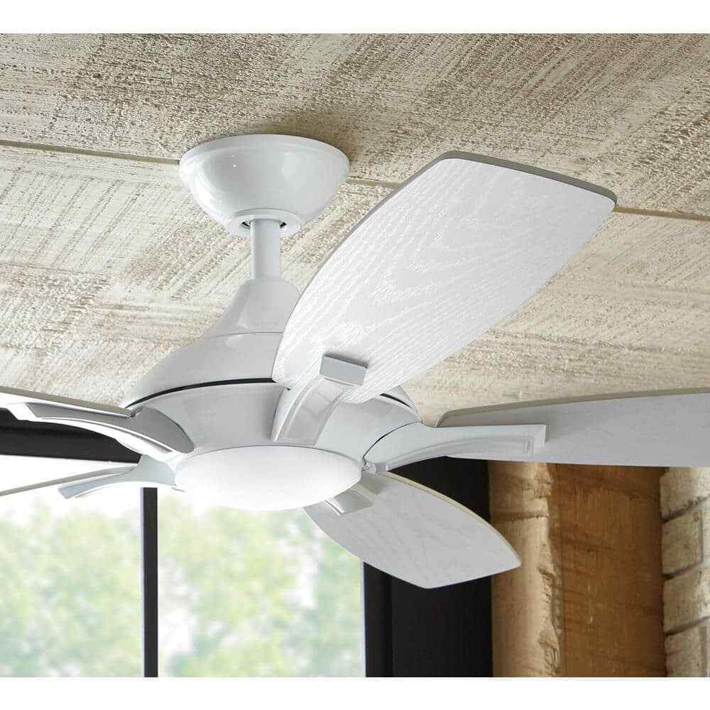 Home Decorators Petersford 52 in. Integrated LED Indoor White Ceiling Fan
