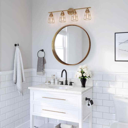 Millennium Lighting 32 in. 4-Light Modern Gold Vanity Light 3384-MG