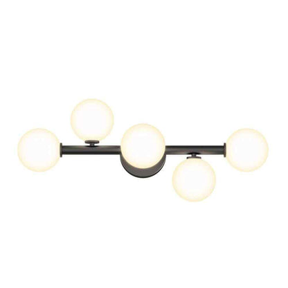 Artika Bloom 5-Light Black Modern LED Vanity Light Bar Bathroom Frosted Glass