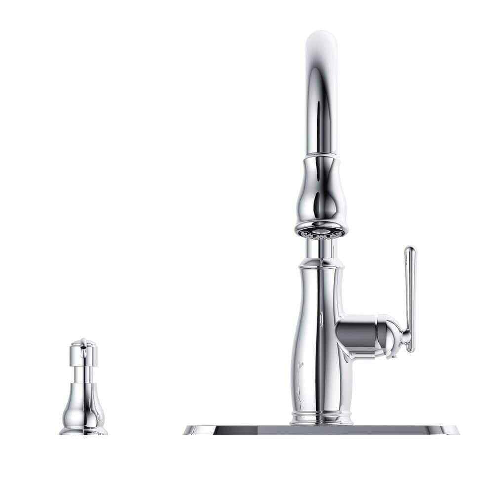 Glacier Bay Kagan Pull Down Sprayer Kitchen Faucet w/ Soap Dispenser in Chrome
