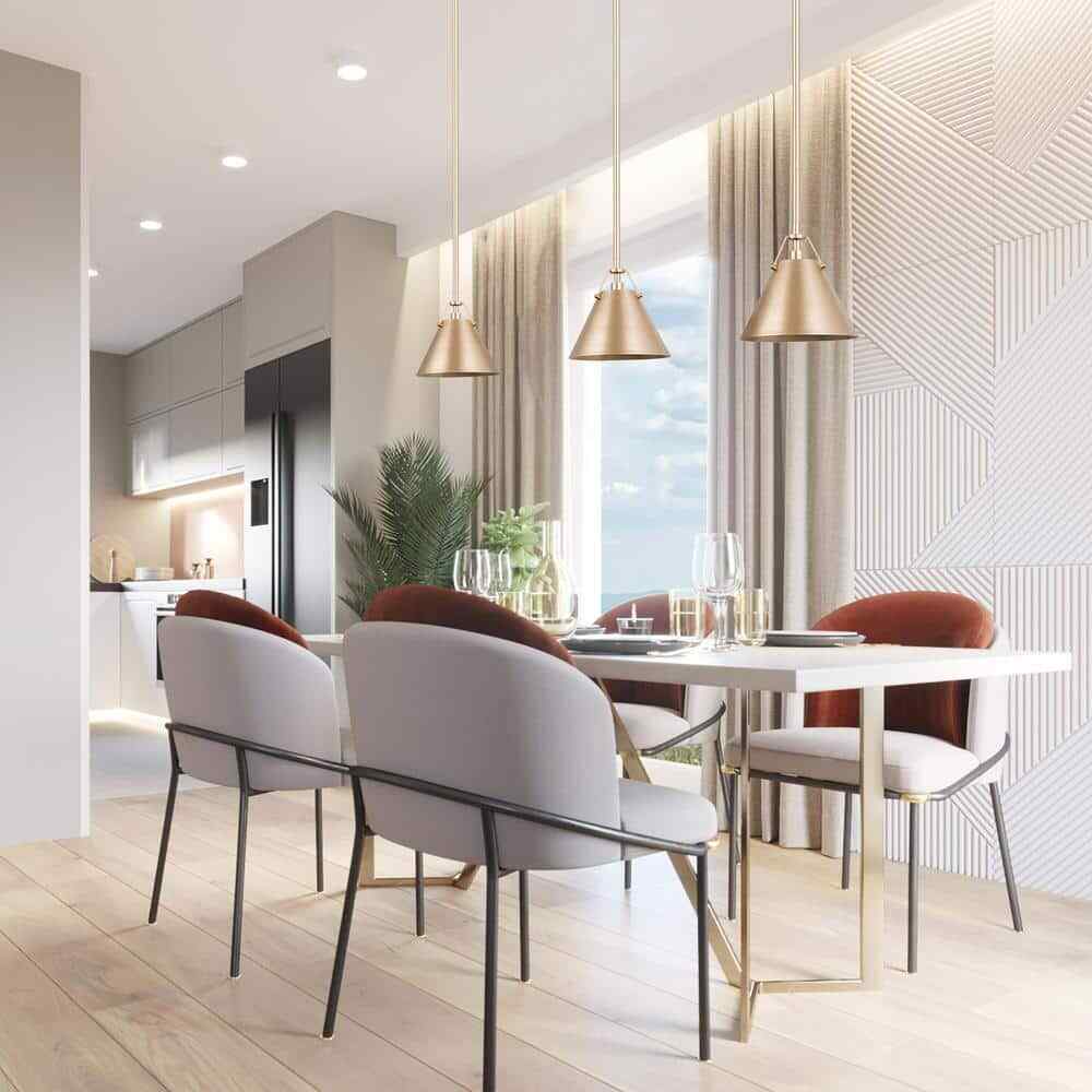 LNC Modern Gold Pendant Light w/ Metal Bell Shade Glam Hanging Light