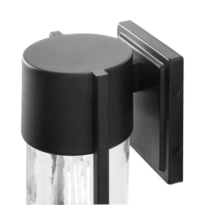 Hampton Bay Kempster 9.92 in. Modern Matte Black Outdoor Wall Cylinder Light