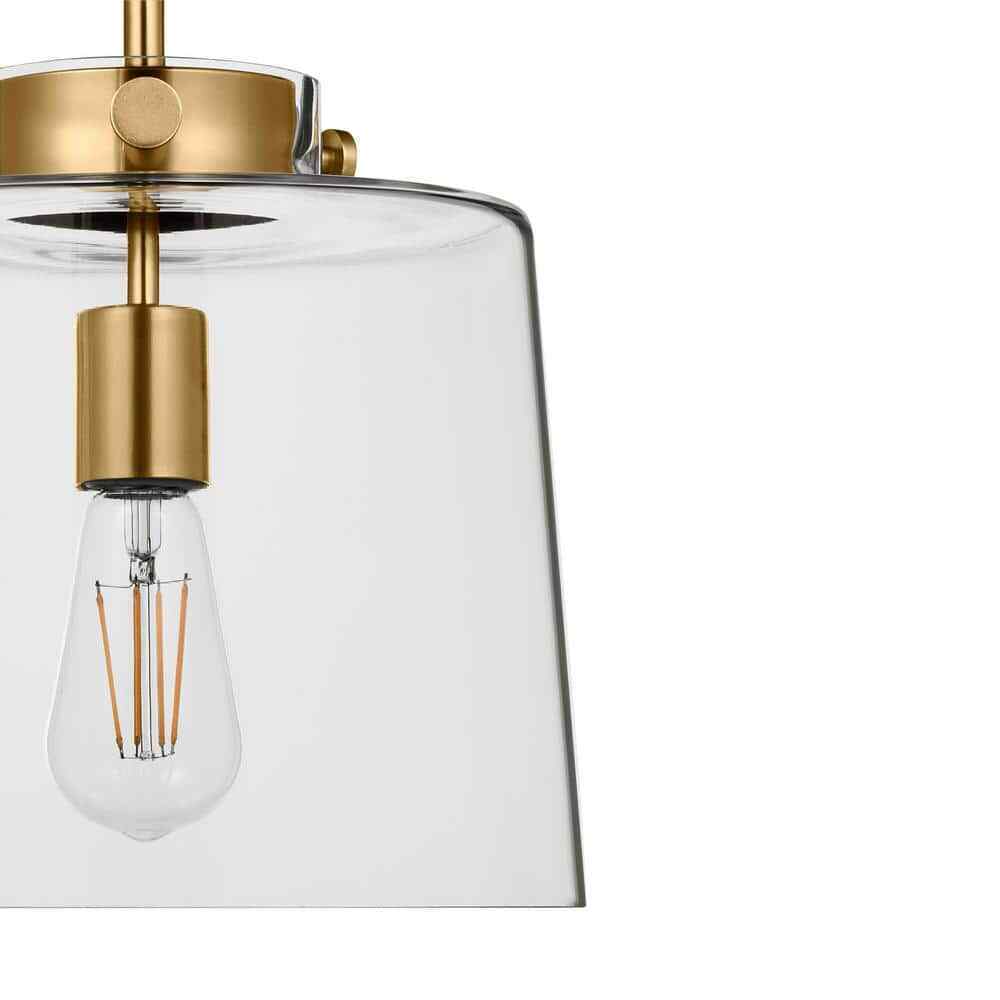 Hampton Bay Mullins 10 in. Gold Pendant Light Kitchen Pendant Lighting
