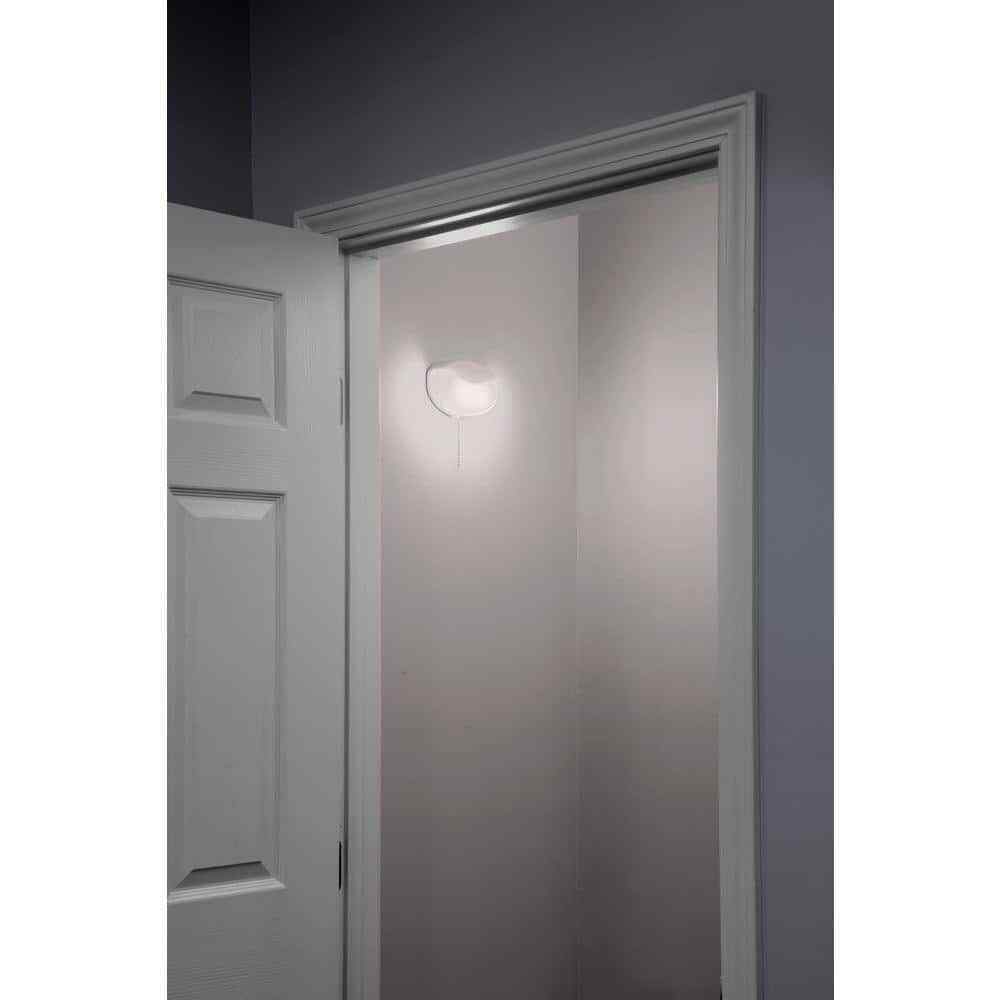 Lithonia Lighting White Integrated LED Flush Mount Closet Light with Pull Chain