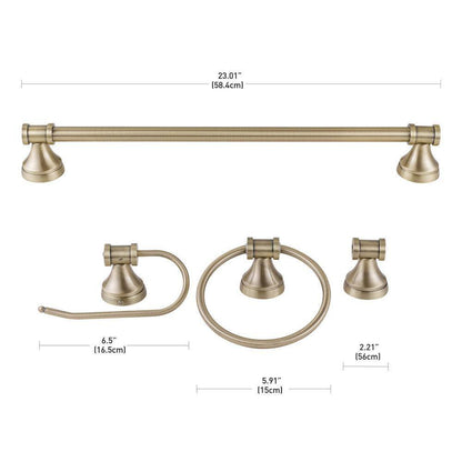 Globe Electric Parker 3-Light Brass 5-Piece All-In-One Bath Vanity Light Set