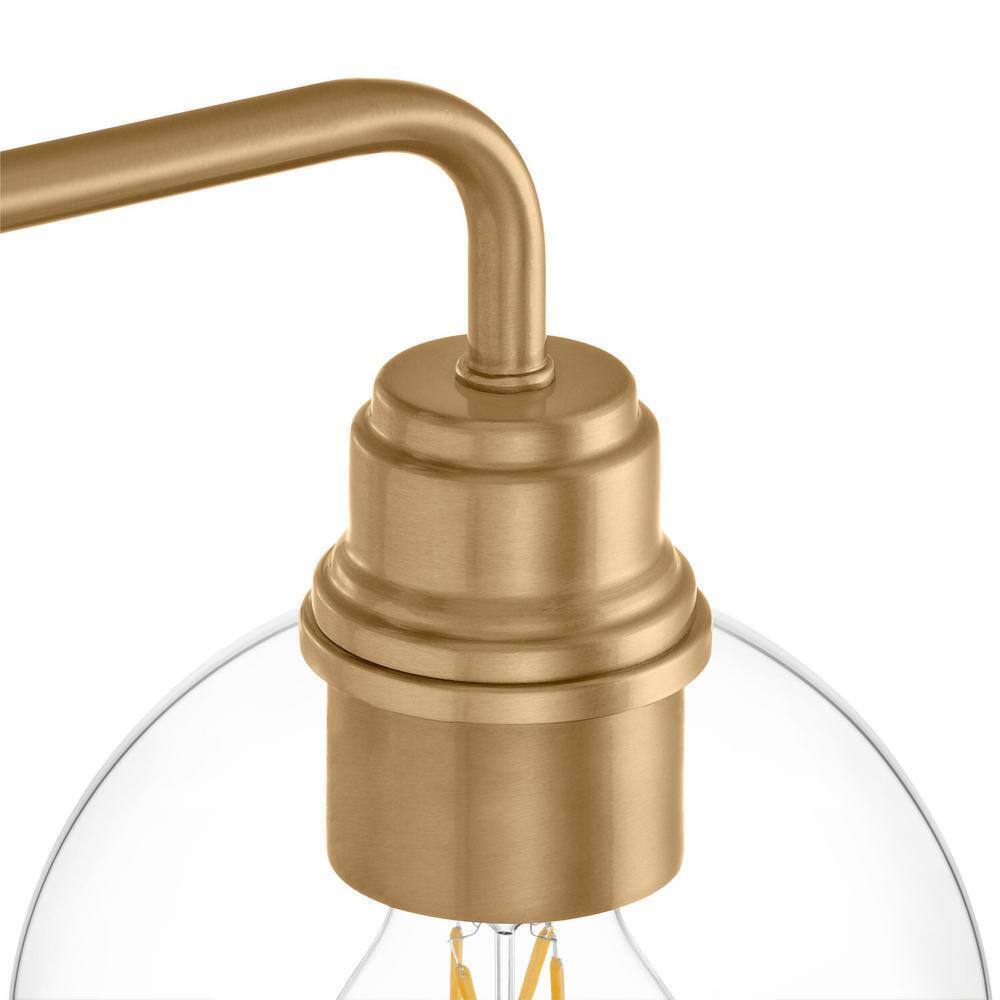 Hampton Bay Florabelle 24 in. Antique Gold Clear Globe Glass Shades
