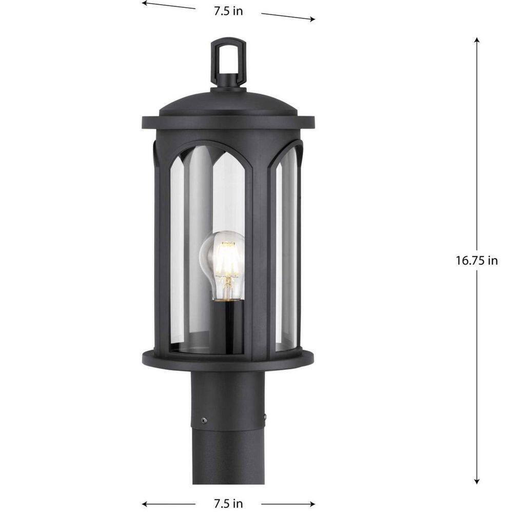 Progress Lighting Faywood 1-Light Matte Black Outdoor Post Lantern