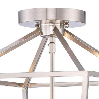 Home Decorators Weyburn 16.5 in. 4-Light Brushed Nickel Semi-Flush Ceiling Light