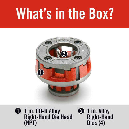 RIDGID 1 in. 00-R Manual Ratchet NPT Pipe Threading Right Hand Die Head