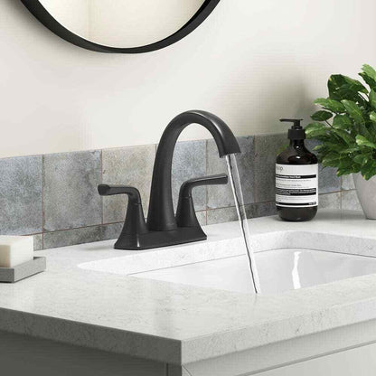 KOHLER Sundae 4 in. Centerset 2-Handles Bathroom Faucet in Matte Black