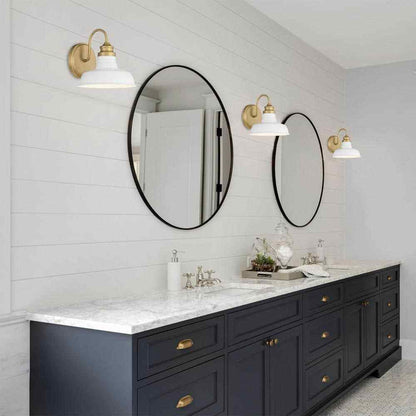 Hampton Bay Elmcroft 7.63 in. 1-light Brushed Gold Farmhouse Indoor Wall Sconce