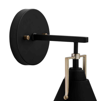 Home Decorators Insdale Matte Black Modern Vanity Light w/ Satin Brass Accents