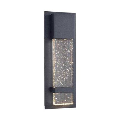 Home Decorators 1-Light Black LED Outdoor Sconce Lantern Light w/ Seeded Glass