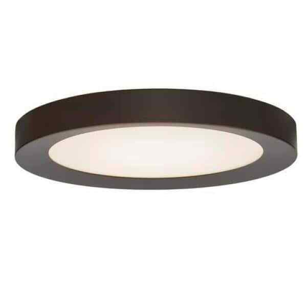 Home Decorators Calloway 19 in. Matte Black Concave Selectable LED Flush Mount