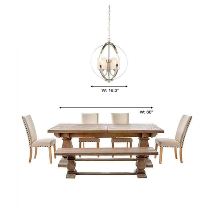 Hampton Bay Findlay 3-Light Brushed Nickel Chandelier w/ Etched White Glass