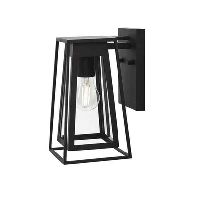 Home Decorators Bailey 11 in. Small Modern 1-Light Black Double Frame Outdoor