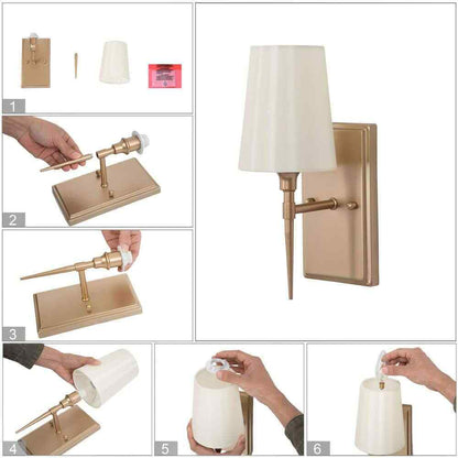LNC Modern Classic 1-Light Gold Wall Sconce Powder Room Bathroom Vanity Light