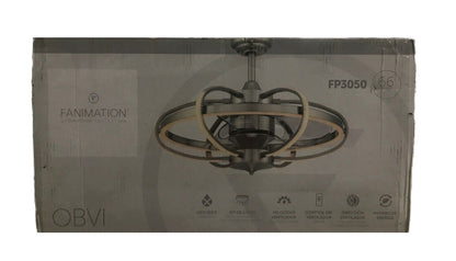 FANIMATION Obvi 26.43 in. LED Indoor Brushed Nickel Ceiling Fan w/ Light Kit