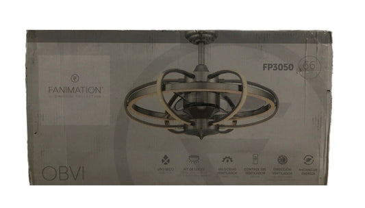 FANIMATION Obvi 26.43 in. LED Indoor Brushed Nickel Ceiling Fan w/ Light Kit