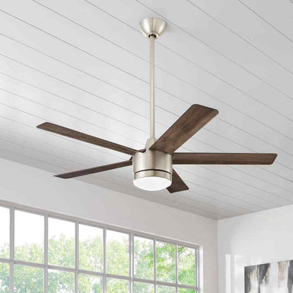 Home Decorators Merwry 52 in. Integrated LED Indoor Brushed Nickel Ceiling Fan