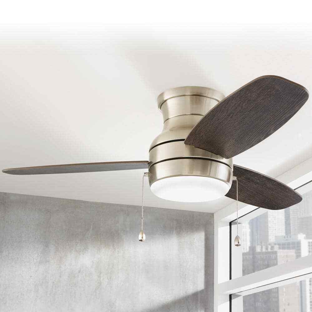 Home Decorators Ashby Park 44 in. LED Brushed Nickel Ceiling Fan w/ Light Kit