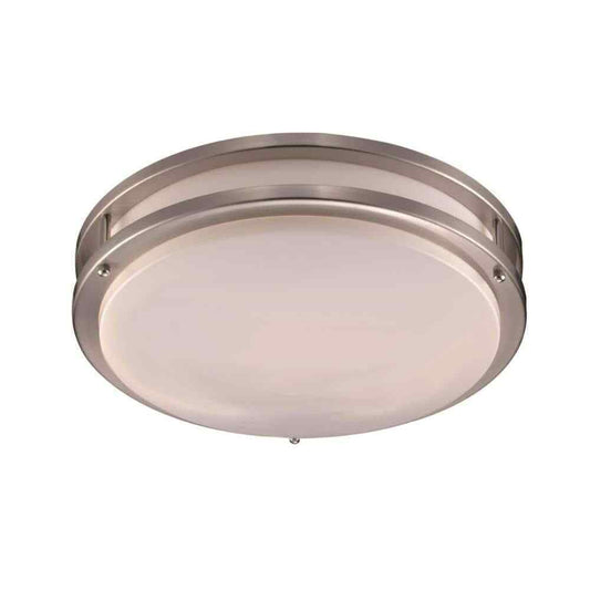 Bel Air Lighting Barnes 9.5 in.18-Watt Brushed Nickel Integrated LED Flush Mount