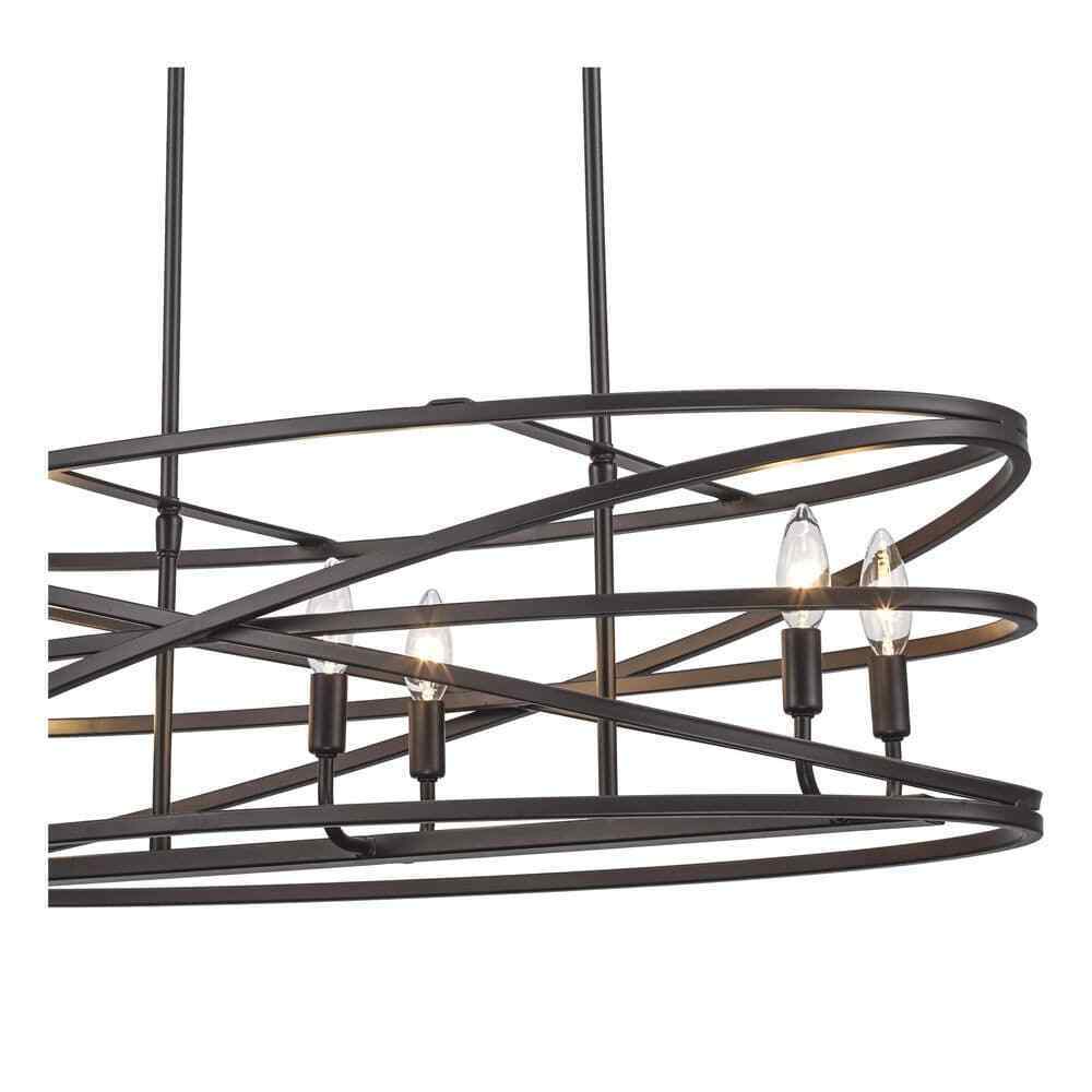 Home Decorators Sarolta Sands Bronze Kitchen Island Light w/ Linear Metal Shade