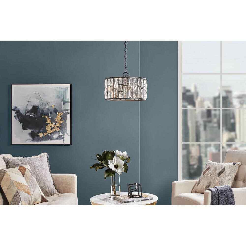 Home Decorators Collection Kristella 4-Light Black Crystal Chandelier 30686-HBB
