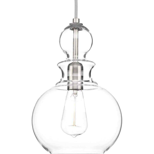 Progress Lighting Staunton 1-Light Brushed Nickel Pendant w/ Clear Glass