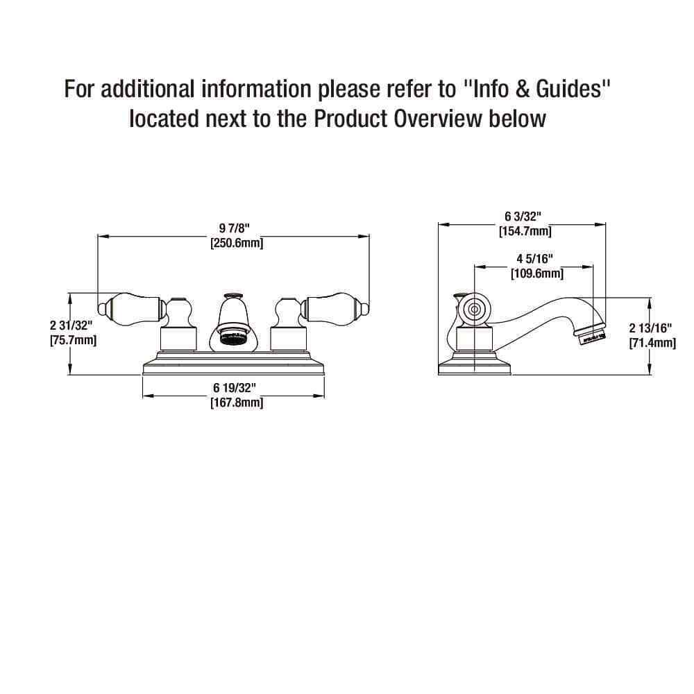 Glacier Bay Teapot 4 in. Centerset Double-Handle Low-Arc Bathroom Faucet Chrome