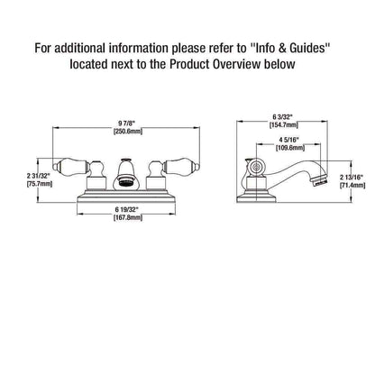 Glacier Bay Teapot 4 in. Centerset Double-Handle Low-Arc Bathroom Faucet Chrome