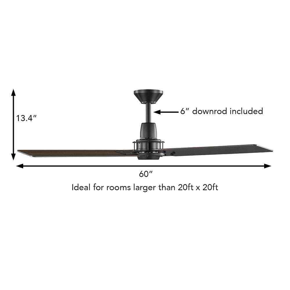 Home Decorators Gatson 60 in. Indoor Matte Black Ceiling Fan w/ DC Motor+Remote