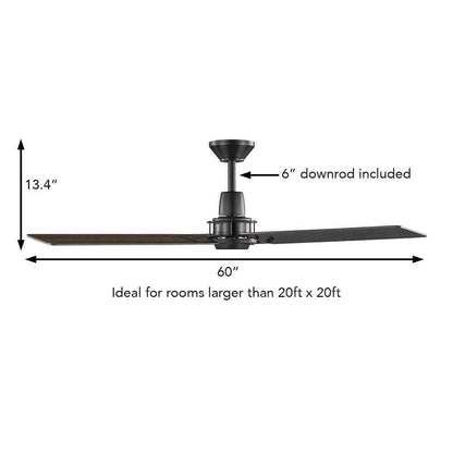Home Decorators Gatson 60 in. Indoor Matte Black Ceiling Fan w/ DC Motor+Remote