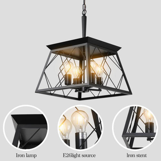 Sunpez 4-Light Black Coastal Chandelier Light Antique Ceiling Light