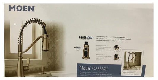 MOEN Nolia Single-Handle Spring Pulldown Sprayer Kitchen Faucet Bronzed Gold
