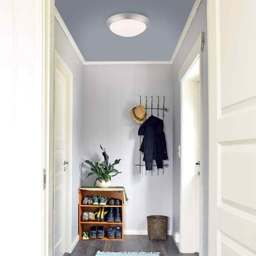 Hampton Bay Stetson 11 in. 1-Light Brushed Nickel LED Ceiling Light Flush Mount