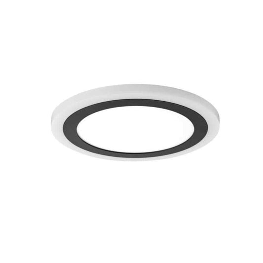Hampton Bay Clement Round Flat Panel 13 in. Black Integrated LED Flush Mount