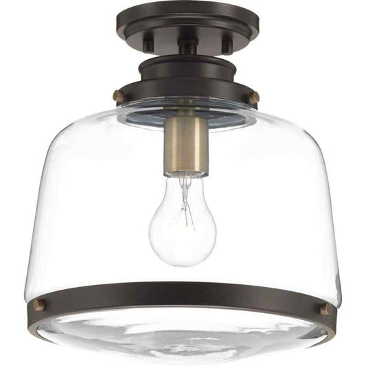 Progress Lighting Judson Collection 1-Light Antique Bronze Flush Mount