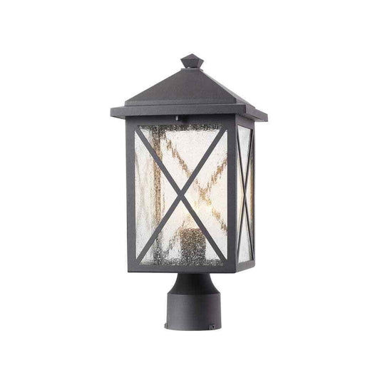 Home Decorators Wythe 1-Light Black Outdoor Lamp Post Light Fixture