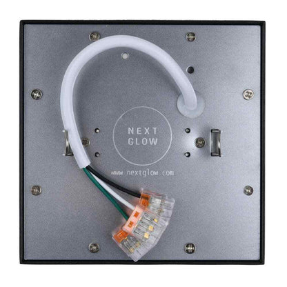 NEXT GLOW Ultra-Slim Luxurious Edge-lit 7 in. Black 4000K LED Flush Mount