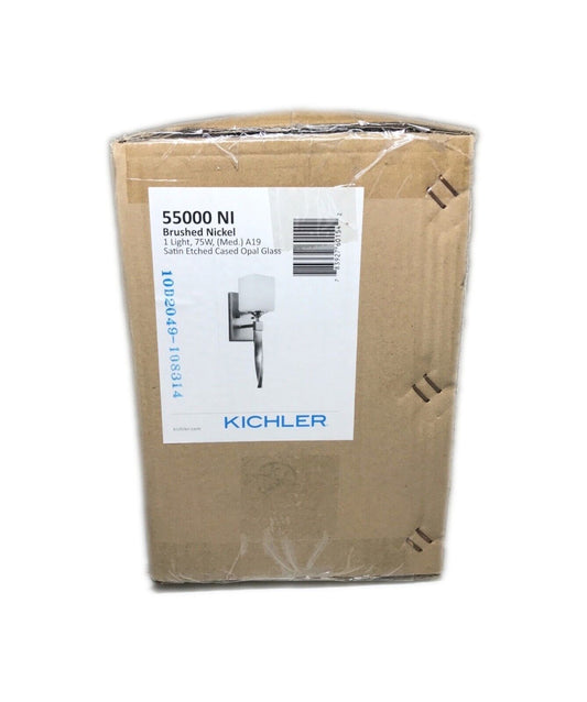 KICHLER Marette 1-Light Brushed Nickel Bathroom Indoor Wall Sconce Light