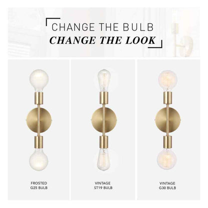 Hampton Bay Stockport 2-Light Brass Wall Sconce 65746
