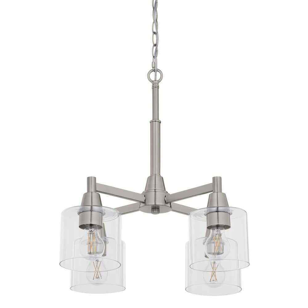 Hampton Bay Oron 4-Light Brushed Nickel Reversible Chandelier